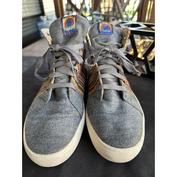 PachaMama High Top Sneakers Aztec Tribal‎ Print Canvas Sz Woman 14 or Men 12 - Picture 2 of 10